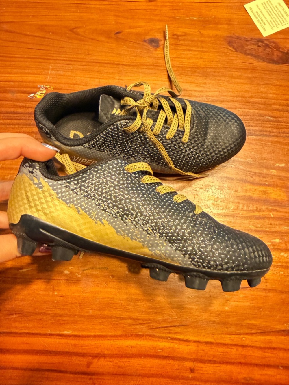 DSG Black and Gold Kids Soccer Sneakers